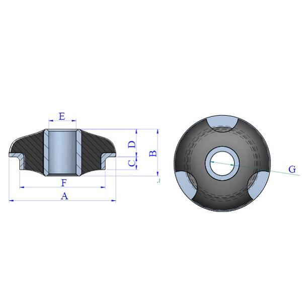 Thumb do produto Apoio Antivibratório Tipo A.T.40 Redondo S60 (320Kg) MGO