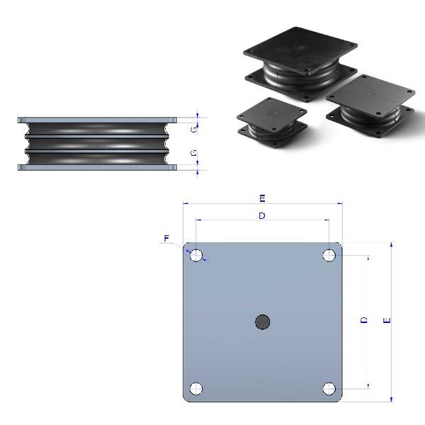 Thumb do produto Apoio Antivibratico SH125  51x118x148mm (4500Kg) MGO