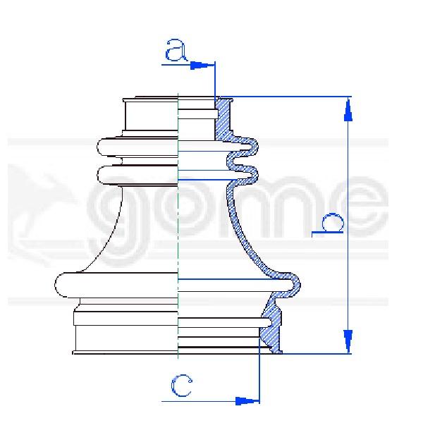 Thumb do produto Fole 33.1885 Ford Sierra Transmissão l/Roda 24x52x82mm MGO