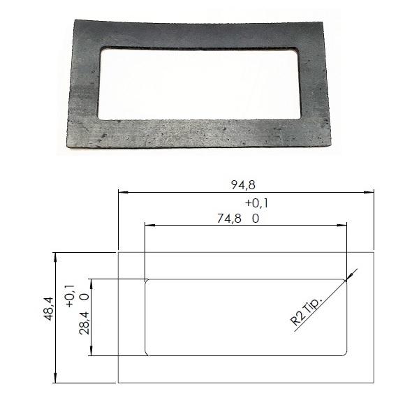 Thumb do produto Junta Borracha EPDM 3x 48.4x 94.8mm c/adesivo MGO