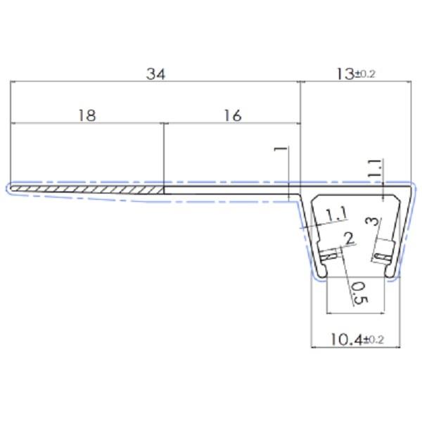 Thumb do produto Perfil PVC Cabine de Duche c/Aba 90º de 34mm Portas Correr 10mm (2.5mt) MGO