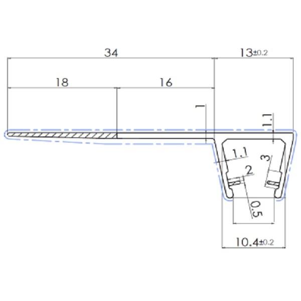 Thumb do produto Perfil PVC Cabine de Duche c/Aba 90º de 34mm Portas Correr 10mm (2.5mt) MGO