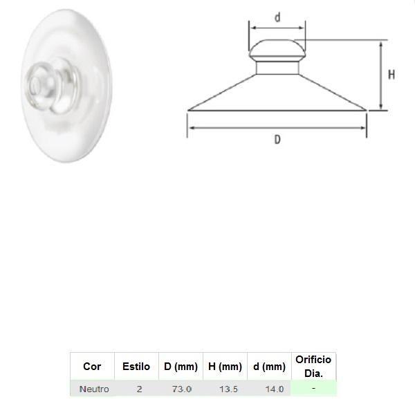 Thumb do produto Ventosa Plástica Transparente s/Furo 73x13.5mm MGO